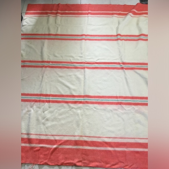 Vintage ORRLASKAN 100% Pure Wool Striped Blanket